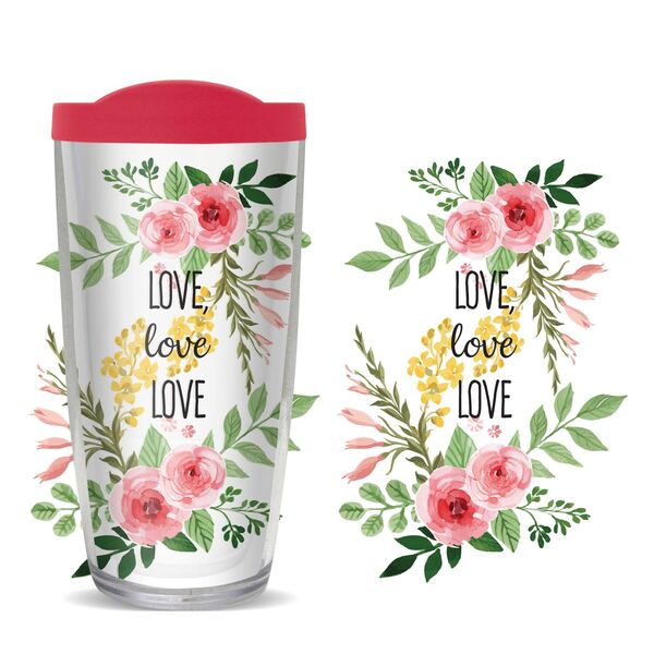 28oz Mega Tumbler - Love Love Love w/ Pink Lid H2-10718