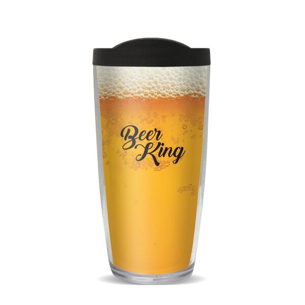 28oz Mega Tumbler - Beer King w/ Black Lid H2-10727