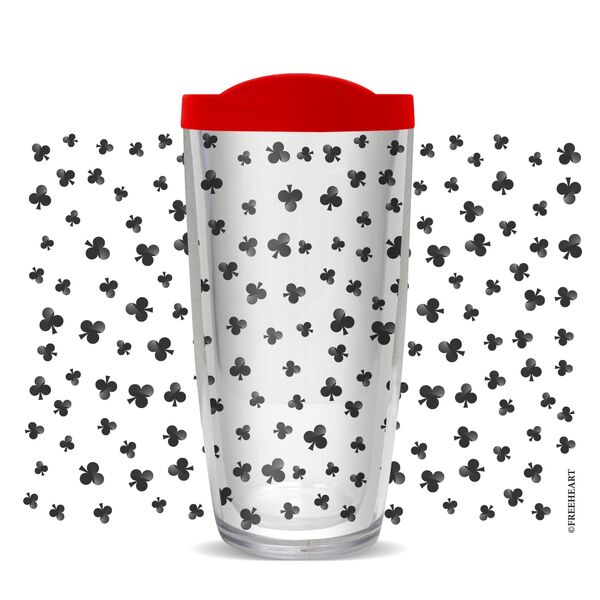 28oz Mega Tumbler - Playing Cards Diamonds w/ Red Lid H2-10729