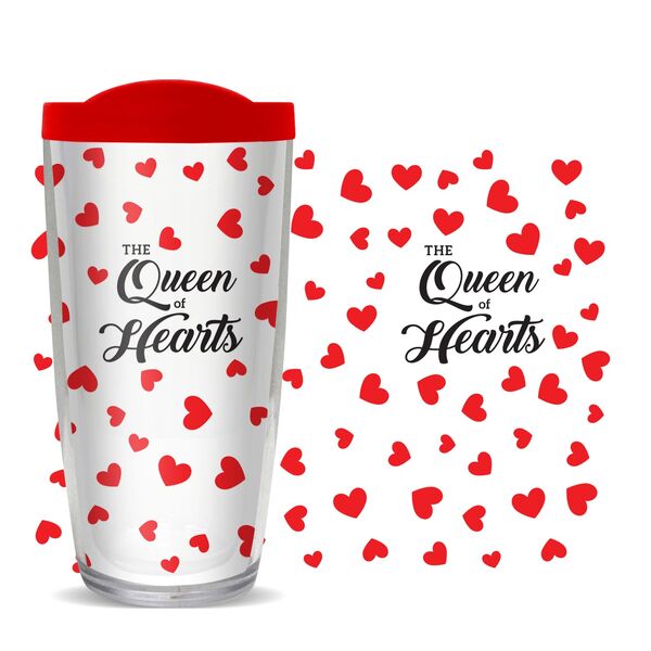 16oz Short Tumbler - Queen of Hearts without lid 01-10734