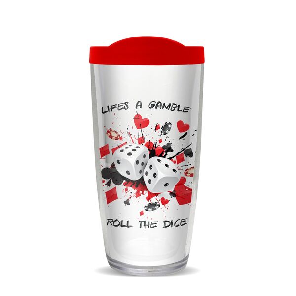 28oz Mega Tumbler - Roll the Dice w/ Red Lid H2-10735