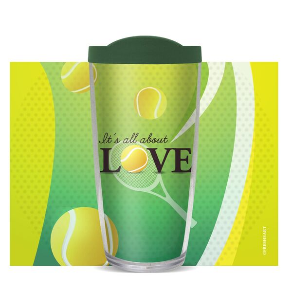 18oz Handle Mug - Love Tennis w/ Black Lid 06-10738