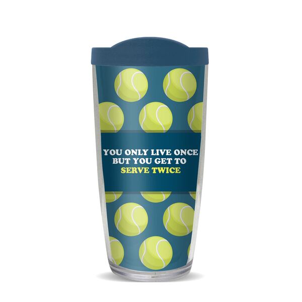 28oz Sport Tumbler - Tennis Serve Twice w/ Gray Lid ST-10739