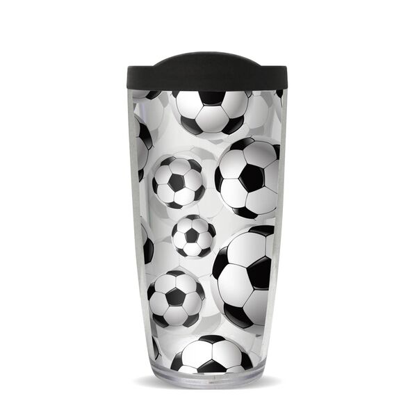 16oz Short Tumbler - Soccer without lid 01-10741