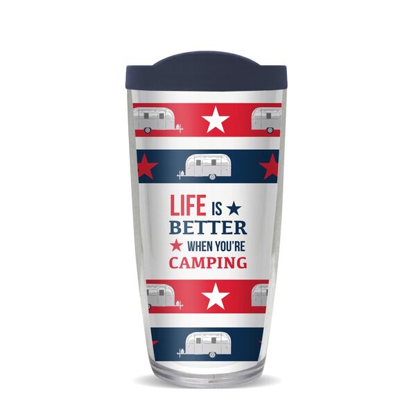 22oz Tumbler - Life Is Better When Your Camping w/ Navy Lid 08-10747