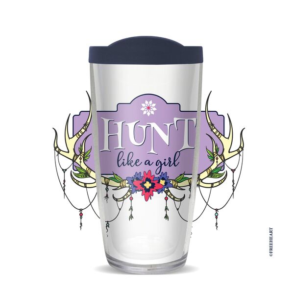 28oz Mega Tumbler - Hunt Like a Girl w/ Navy Lid H2-10757