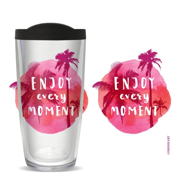 16oz Short Tumbler - Enjoy Every Moment without lid 01-10772