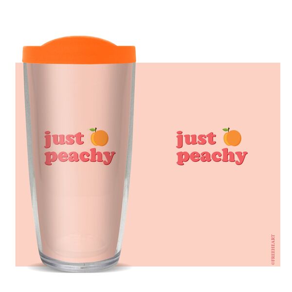 28oz Mega Tumbler - Just Peachy w/ Orange Lid H2-10783