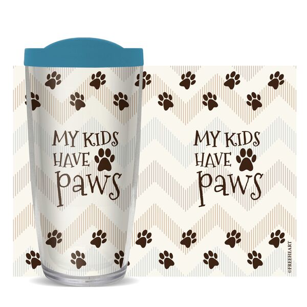 16oz Short Tumbler - My Kids Have Paws without lid 01-10788