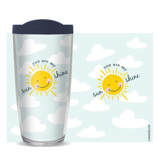 24oz Flareside Tumbler - You Are My Sunshine w/ Navy Lid 24F-10799