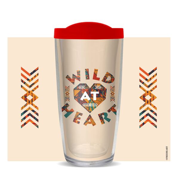 22oz Tumbler - Wild at Heart w/ Red Lid 08-10801