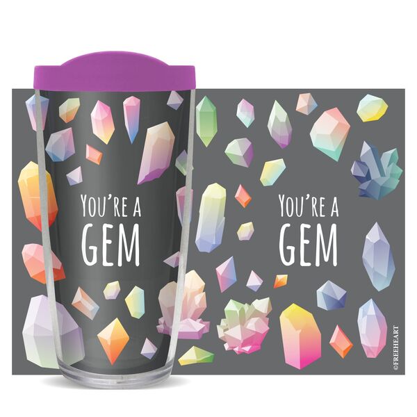 16oz Tumbler - You're a Gem w/ Purple Lid 02-10807