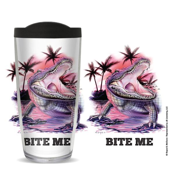 28oz Sport Tumbler - JQ Smiley Gator w/ Gray Lid ST-10835