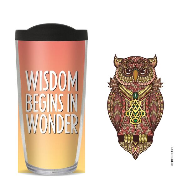 28oz Sport Tumbler - Exotic Owl w/ Gray Lid ST-10839