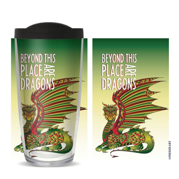 22oz Tumbler - Exotic Dragon w/ Black Lid 08-10843