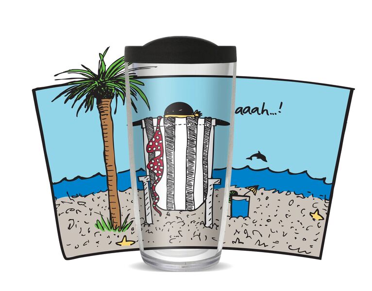 28oz Sport Tumbler - Aah Beach w/ Gray Lid ST-10846