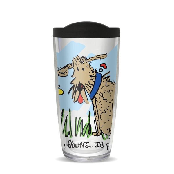 28oz Sport Tumbler - Dog Friends Flowers w/ Gray Lid ST-10854