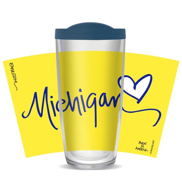 24oz Flareside Tumbler - Michigan - Emerson w/ Blue Lid 24F-10869