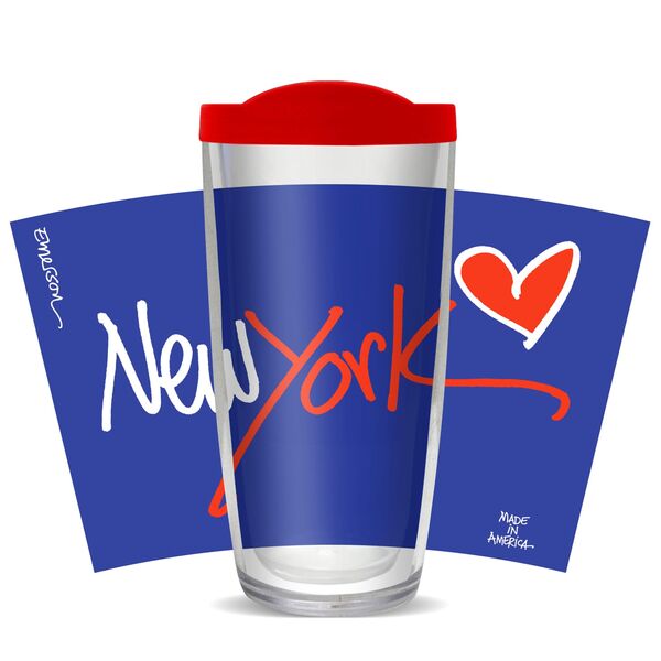 16oz Tumbler - New York - Emerson w/ Red Lid 02-10870