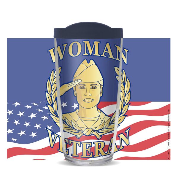 24oz Flareside Tumbler - Woman Veteran w/ Blue Lid 24F-10879