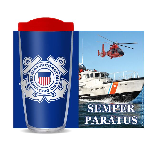 28oz Sport Tumbler - Semper Paratus - US Coast Guard w/ Gray Lid ST-10884