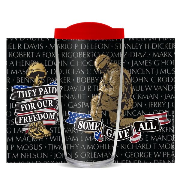 16oz Short Tumbler - Some Gave All - Wall without lid 01-10885