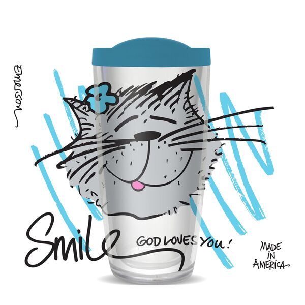 24oz Flareside Tumbler - Smile God Loves You w/ Blue Lid 24F-10888