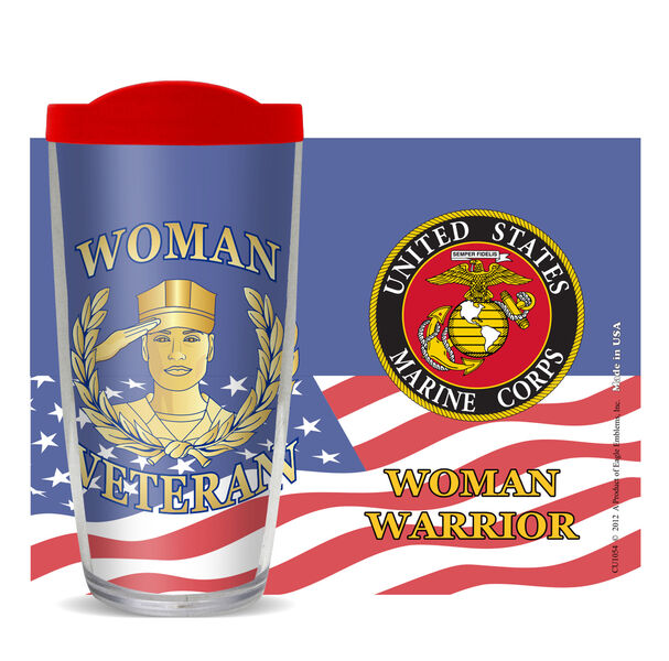 24oz Flareside Tumbler - Woman Vet - US Marines w/ Black Lid 24F-10891