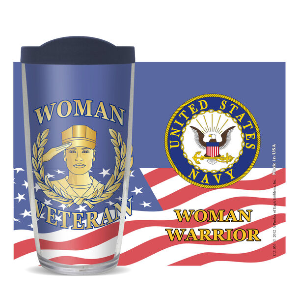 28oz Sport Tumbler - Woman Vet - US Navy w/ Gray Lid ST-10892