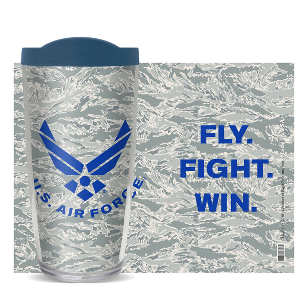 22oz Tumbler - US Air Force - Camo w/ Blue Lid 08-10901