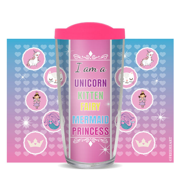 28oz Sport Tumbler - I Am Unicorn Kitten Princess Mermaid w/ Gray Lid ST-10970