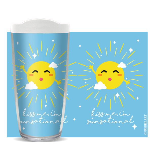 16oz Tumbler - Kiss Me, I'm Sunsational w/ Clear Lid 02-10978