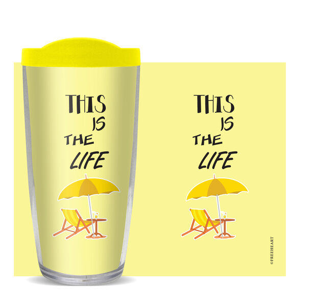 22oz Tumbler - This Is the Life w/ Yellow Lid 08-10990