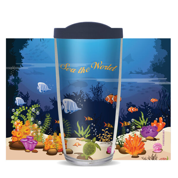 28oz Sport Tumbler - Sea the World w/ Gray Lid ST-11001