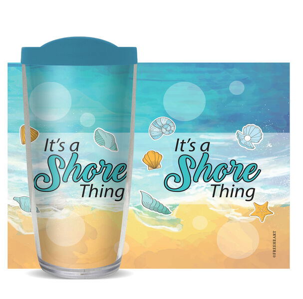 18oz Handle Mug - It's a Shore Thing w/ Black Lid 06-11002