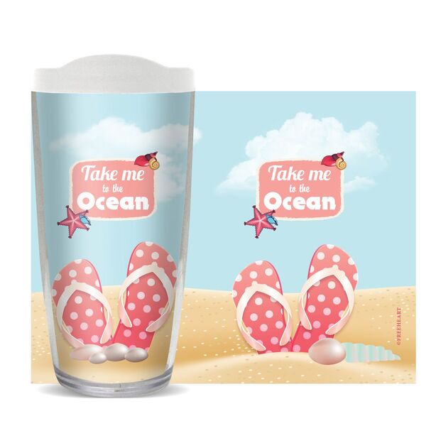 24oz Flareside Tumbler - Take Me to the Ocean w/ Black Lid 24F-11008