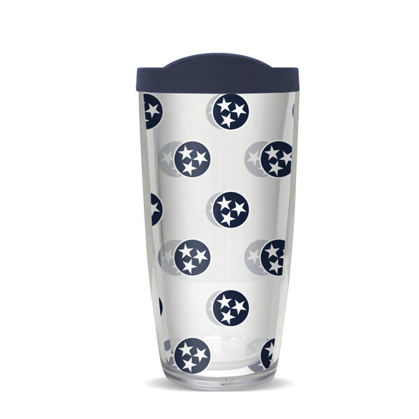 28oz Mega Tumbler - Tri Star Tennessee All Over Pattern w/ Navy Lid H2-11009