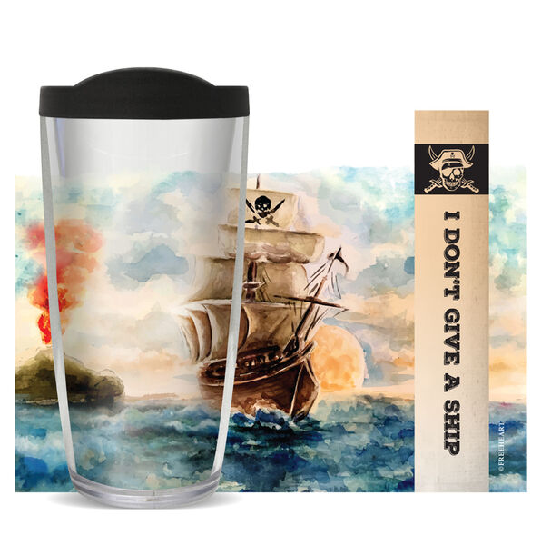 28oz Mega Tumbler - I Don't Give a Ship w/ Black Lid H2-11012