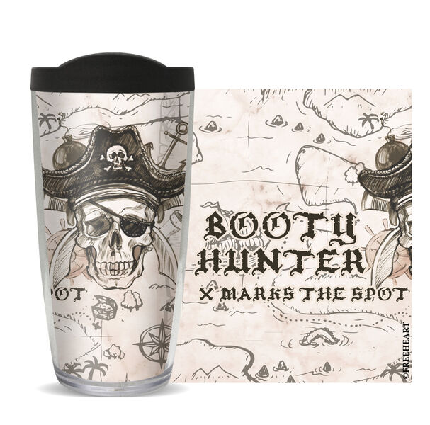 18oz Handle Mug - Pirate Booty Hunter w/ Black Lid 06-11013