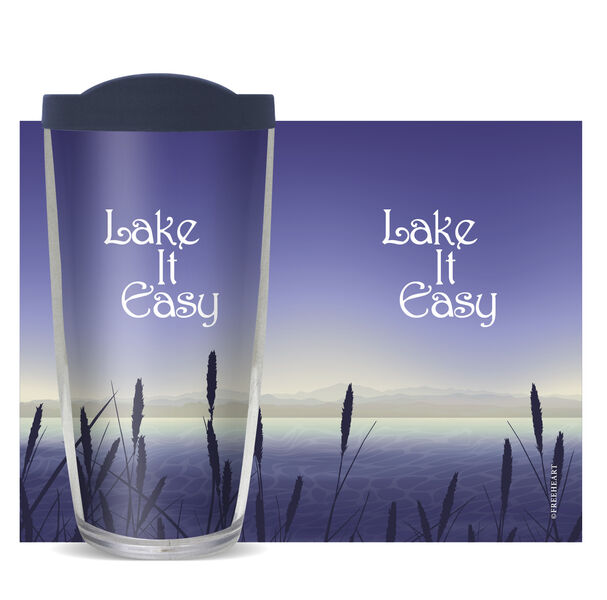 18oz Handle Mug - Lake It Easy w/ Black Lid 06-11019