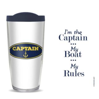 16oz Short Tumbler - I'm the Captain, My Boat, My Rules without lid 01-11028