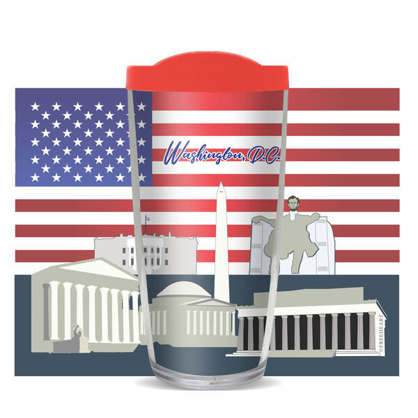 28oz Mega Tumbler - Washington DC w/ Red Lid H2-11067