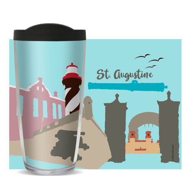 22oz Tumbler - St. Augustine w/ Black Lid 08-11069