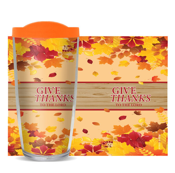 18oz Handle Mug - Give Thanks w/ Black Lid 06-11073