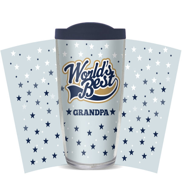 18oz Handle Mug - World's Best Grandpa w/ Black Lid 06-11080