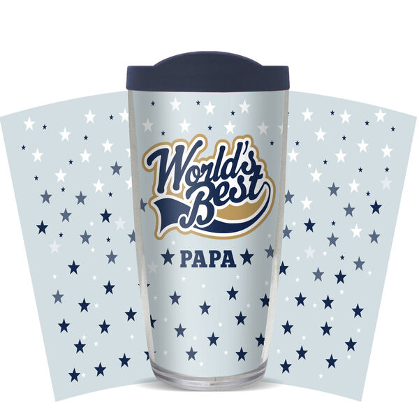 28oz Sport Tumbler - World's Best Papa w/ Gray Lid ST-11082