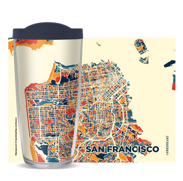 24oz Flareside Tumbler - San Francisco, CA w/ Black Lid 24F-11147