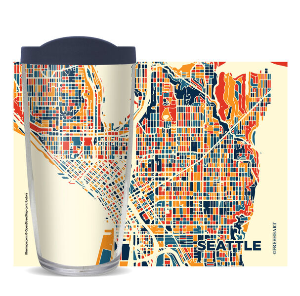 16oz Short Tumbler - Seattle, WA without lid 01-11148