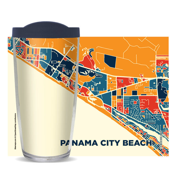 28oz Sport Tumbler - Panama City Beach, FL w/ Gray Lid ST-11154