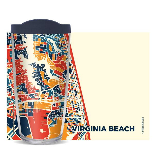 18oz Handle Mug - Virginia Beach, VA w/ Black Lid 06-11158